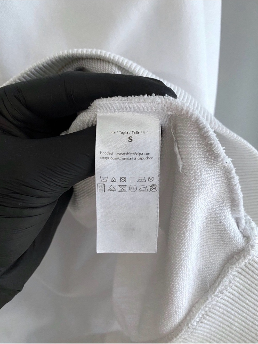Jimmy Choo White Hoodie with Black Graphic Logo - Picture 8 of 10